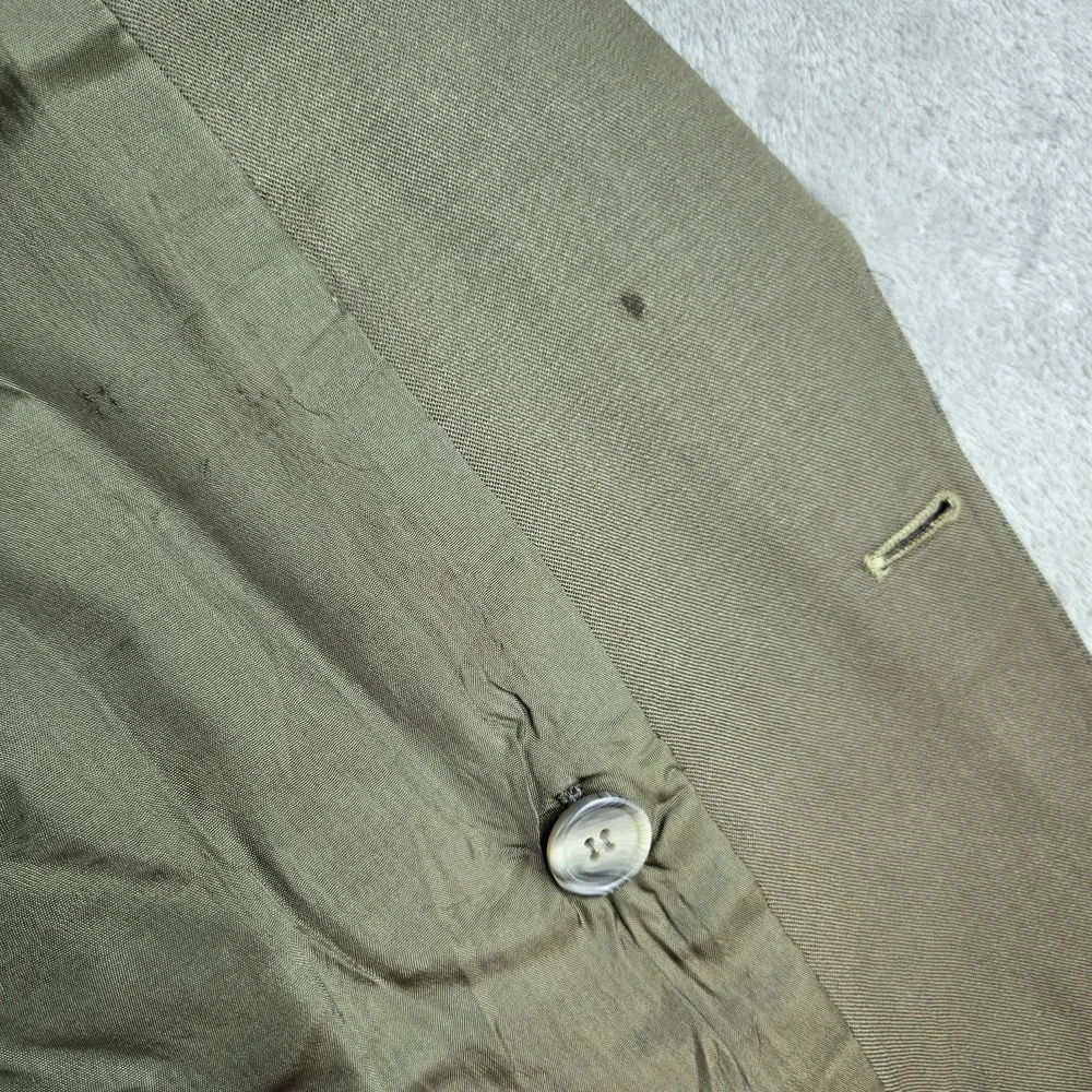 Vintage Lizi Rossi Blazer Men Olive Green Wool Double Breasted Pura Lana Vergine